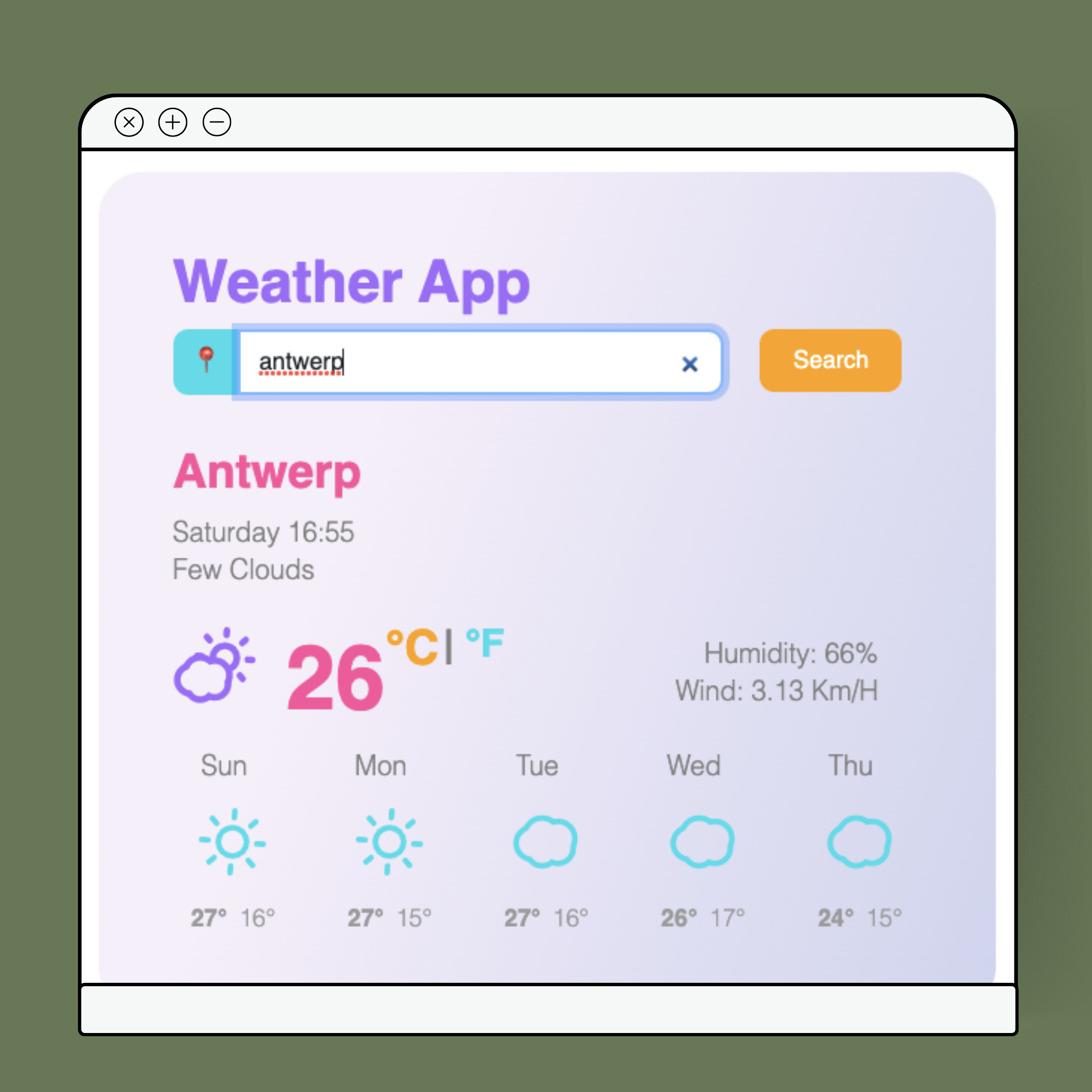 Weather app with React